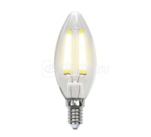Лампа светодиодная LED-C35-5W/WW/E14/CL/DIM GLA01TR форма свеча прозр. Air теплый бел. 3000К диммир. упак. картон Uniel UL-00002860