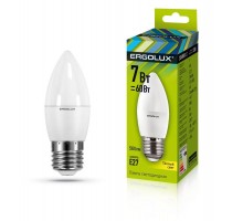 Лампа светодиодная LED-C35-7W-E27-3K Свеча 7Вт E27 3000К 172-265В Ergolux 13297