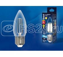 Лампа светодиодная LED-C35-9W/3000K/E27/CL PLS02WH Sky прозр. картон Uniel UL-00005162