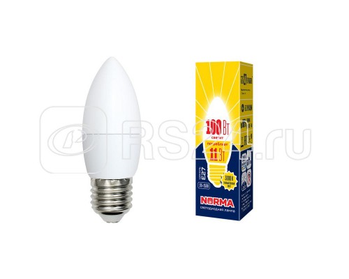 Лампа светодиодная LED-C37-11W/WW/E27/FR/NR Norma мат. картон Volpe UL-00003815