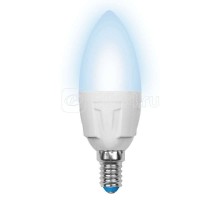 Лампа светодиодная LED-C37-7W/NW/E14/FR PLP01WH форма свеча мат. Palazzo бел. упак. картон Uniel UL-00000767