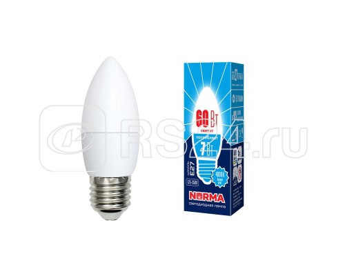 Лампа светодиодная LED-C37-7W/NW/E27/FR/NR Norma мат. картон Volpe UL-00003798