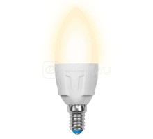 Лампа светодиодная LED-C37-7W/WW/E14/FR PLP01WH форма свеча мат. Palazzo свет теплый бел. упак. картон Uniel UL-00000768