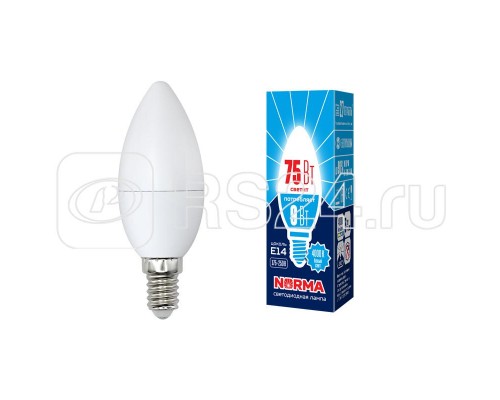 Лампа светодиодная LED-C37-9W/NW/E14/FR/NR Norma мат. картон Volpe UL-00003803