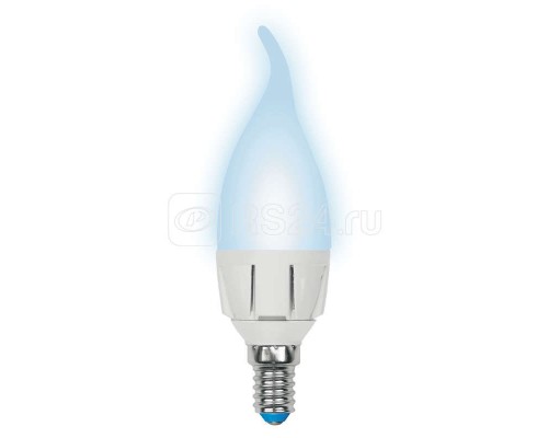 Лампа светодиодная LED-CW37-6W/NW/E14/FR/DIM PLP01WH форма свеча на ветру мат. Palazzo бел. диммир. упак. картон Uniel UL-00000727