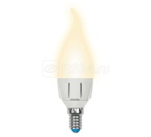 Лампа светодиодная LED-CW37-7W/WW/E14/FR PLP01WH форма свеча на ветру мат. Palazzo свет теплый бел. упак. картон Uniel UL-00000770