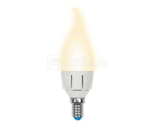 Лампа светодиодная LED-CW37-7W/WW/E14/FR PLP01WH форма свеча на ветру мат. Palazzo свет теплый бел. упак. картон Uniel UL-00000770