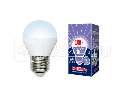 Лампа светодиодная LED-G45-11W/DW/E27/FR/NR Norma мат. картон Volpe UL-00003833