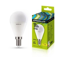 Лампа светодиодная LED-G45-11W-E14-3K Шар 11Вт E14 3000К 172-265В Ergolux 13627
