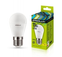 Лампа светодиодная LED-G45-11W-E27-3K Шар 11Вт E27 3000К 172-265В Ergolux 13630
