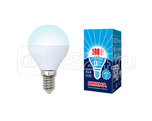 Лампа светодиодная LED-G45-11W/NW/E14/FR/NR Norma мат. картон Volpe UL-00003831
