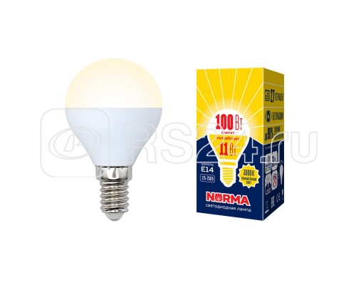 Лампа светодиодная LED-G45-11W/WW/E14/FR/NR Norma мат. картон Volpe UL-00003832