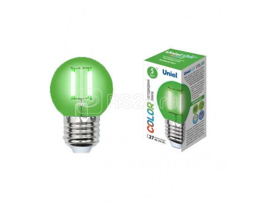 Лампа светодиодная LED-G45-5W/GREEN/E27 GLA02GR форма 
