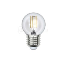 Лампа светодиодная LED-G45-5W/WW/E27/CL/DIM GLA01TR форма шар прозр. Air свет теплый бел. 3000К диммир. упак. картон Uniel UL-00002868