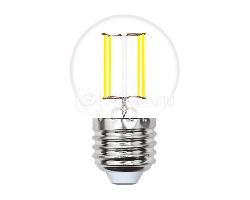 Лампа светодиодная LED-G45-5W/WW/E27/CL/MB GLM10TR форма шар прозр. Multibright свет теплый бел. 3000К 100-50-10 упак. Картон Uniel UL-00002370