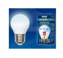 Лампа светодиодная LED-G45-6W/NW/E27/FR/MB PLM11WH форма шар мат. Multibright бел. 4000К 100-50-10 упак. картон Uniel UL-00002378