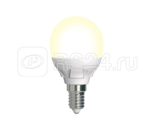 Лампа светодиодная LED-G45 7W/3000K/E14/FR/DIM PLP01WH Яркая диммир. мат. картон Uniel UL-00004302