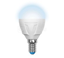Лампа светодиодная LED-G45 7W/NW/E14/FR PLP01WH форма шар мат. серия ЯРКАЯ бел. 4000К упак. картон Uniel UL-00002417
