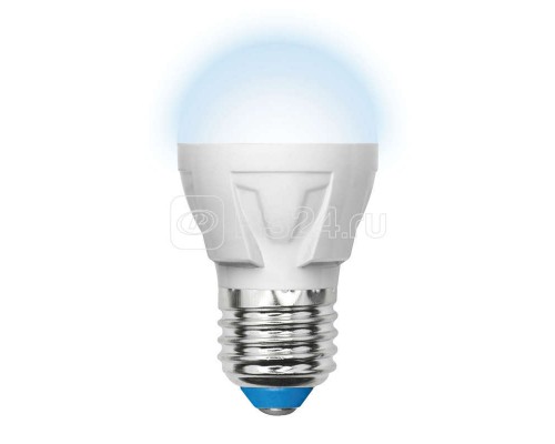 Лампа светодиодная LED-G45-7W/NW/E27/FR PLP01WH форма шар мат. Palazzo бел. упак. картон Uniel UL-00000772