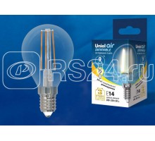Лампа светодиодная LED-G45-9W/3000K/E14/CL/DIM GLA01TR Air диммир. картон Uniel UL-00005191