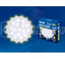 Лампа светодиодная LED-GX53-7W/4000K+3000K/GX53/PR PLB02WH 3000К призма торц. подсветка тепл. бел. свет картон Uniel UL-00006499