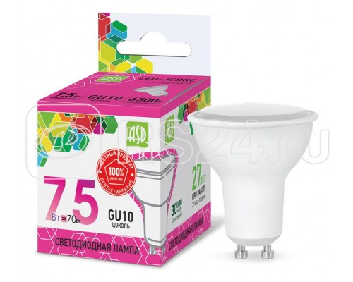 Лампа светодиодная LED-JCDRC-standard 7.5Вт 230В GU10 6500К 675Лм ASD 4690612019178