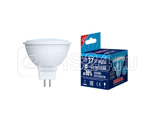 Лампа светодиодная LED-JCDR-10W/NW/GU5.3/NR Norma мат. картон Volpe UL-00003841