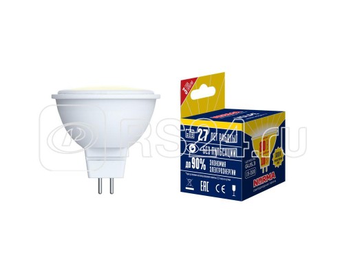 Лампа светодиодная LED-JCDR-7W/WW/GU5.3/NR Norma мат. картон Volpe UL-00003839