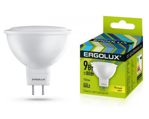 Лампа светодиодная LED-JCDR-9W-GU5.3-3K JCDR 9Вт GU5.3 3000К 172-265В Ergolux 13624