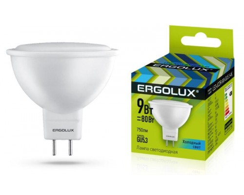 Лампа светодиодная LED-JCDR-9W-GU5.3-4K JCDR 9Вт GU5.3 4500К 172-265В Ergolux 13625