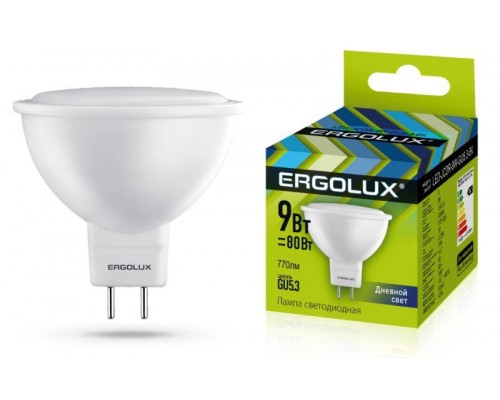 Лампа светодиодная LED-JCDR-9W-GU5.3-6K JCDR 9Вт GU5.3 6500К 172-265В Ergolux 13626