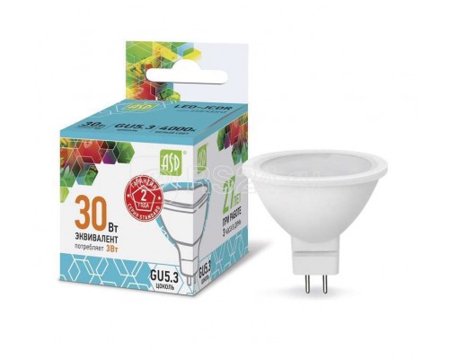 Лампа светодиодная LED-JCDR-standard 3Вт 4000К бел. GU5.3 270лм 160-260В ASD 4690612001418