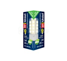 Лампа светодиодная LED-JC-220/3W/3000K/G4/CL GLZ09TR 3000К упак. картон прозр. Uniel UL-00006742