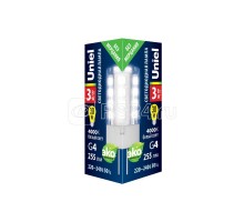 Лампа светодиодная LED-JC-220/3W/4000K/G4/CL GLZ09TR 4000К упак. картон прозр. Uniel UL-00006743