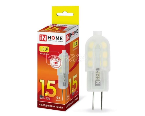 Лампа светодиодная LED-JC-VC 1.5Вт 12В G4 3000К 135лм IN HOME 4690612019772