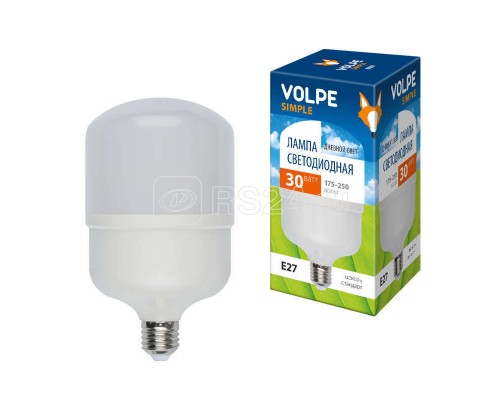 Лампа светодиодная LED-M80-30W/DW/E27/FR/S мат. Simple свет дневной 6500К упак. картон Volpe UL-00002942