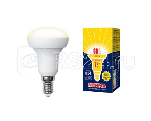 Лампа светодиодная LED-R50-7W/WW/E14/FR/NR Norma мат. картон Volpe UL-00003845