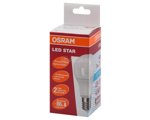 Лампа светодиодная LED STAR CLASSIC A 60 7W/840 7Вт грушевидная 4000К нейтр. бел. E27 650лм 220-240В матов. пласт. OSRAM 4058075096417