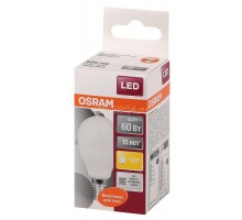 Лампа светодиодная LED STAR CLASSIC P 60 6.5W/830 6.5Вт шар 3000К тепл. бел. E14 550лм 220-240В матов. пласт. OSRAM 4058075134294