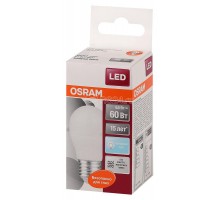 Лампа светодиодная LED STAR CLASSIC P 60 6.5W/840 6.5Вт шар 4000К нейтр. бел. E27 550лм 220-240В матов. пласт. OSRAM 4058075134324