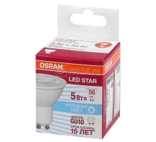 Лампа светодиодная LED STAR PAR16 5Вт (замена 50Вт) холод. бел. GU10 OSRAM 4058075403406