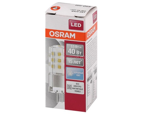 Лампа светодиодная LED STAR PIN40 CL 3.5Вт 840 нейтр. бел. G4 12В прозр. стекл. OSRAM 4058075369030