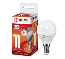 Лампа светодиодная LED-ШАР-VC 11Вт 230В E14 6500К 990лм IN HOME 4690612024929