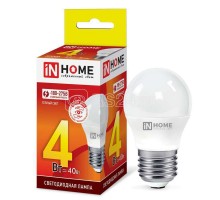 Лампа светодиодная LED-ШАР-VC 4Вт 230В E27 3000К 360лм IN HOME 4690612030579