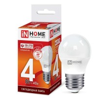Лампа светодиодная LED-ШАР-VC 4Вт 230В E27 6500К 360лм IN HOME 4690612030616