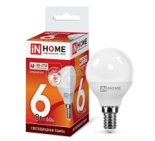 Лампа светодиодная LED-ШАР-VC 6Вт 230В E14 6500К 540лм IN HOME 4690612030630