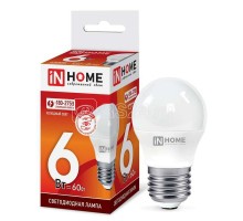 Лампа светодиодная LED-ШАР-VC 6Вт 230В E27 6500К 540лм IN HOME 4690612030654