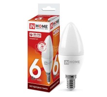 Лампа светодиодная LED-СВЕЧА-VC 6Вт 230В E14 6500К 540лм IN HOME 4690612030333