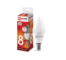 Лампа светодиодная LED-СВЕЧА-VC 8Вт 230В E14 6500К 720лм IN HOME 4690612024806