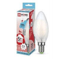 Лампа светодиодная LED-СВЕЧА-deco 5Вт 230В E14 4000К 450Лм матовая IN HOME 4690612006765